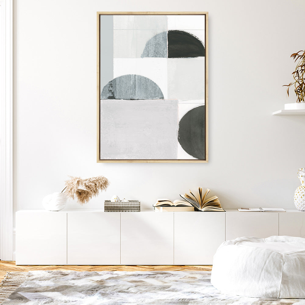 Shop Shape Parade I Canvas Print a painted abstract themed framed canvas wall art print from The Print Emporium artwork collection - Buy Australian made fine art painting style stretched canvas prints for the home and your interior decor space, TPE-PC-WZ573-CA-35X46-NF