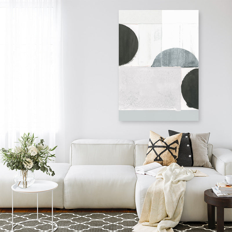 Shop Shape Parade III Canvas Print a painted abstract themed framed canvas wall art print from The Print Emporium artwork collection - Buy Australian made fine art painting style stretched canvas prints for the home and your interior decor space, TPE-PC-WZ575-CA-35X46-NF