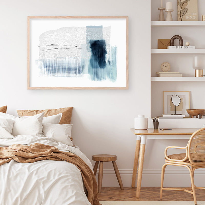 Shop Sheets of Blue I Art Print a painted abstract themed wall art print from The Print Emporium wall artwork collection - Buy Australian made fine art painting style poster and framed prints for the home and your interior decor room, TPE-PC-PI500-AP