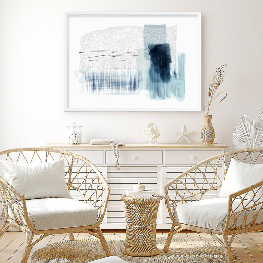 Shop Sheets of Blue I Art Print a painted abstract themed wall art print from The Print Emporium wall artwork collection - Buy Australian made fine art painting style poster and framed prints for the home and your interior decor room, TPE-PC-PI500-AP