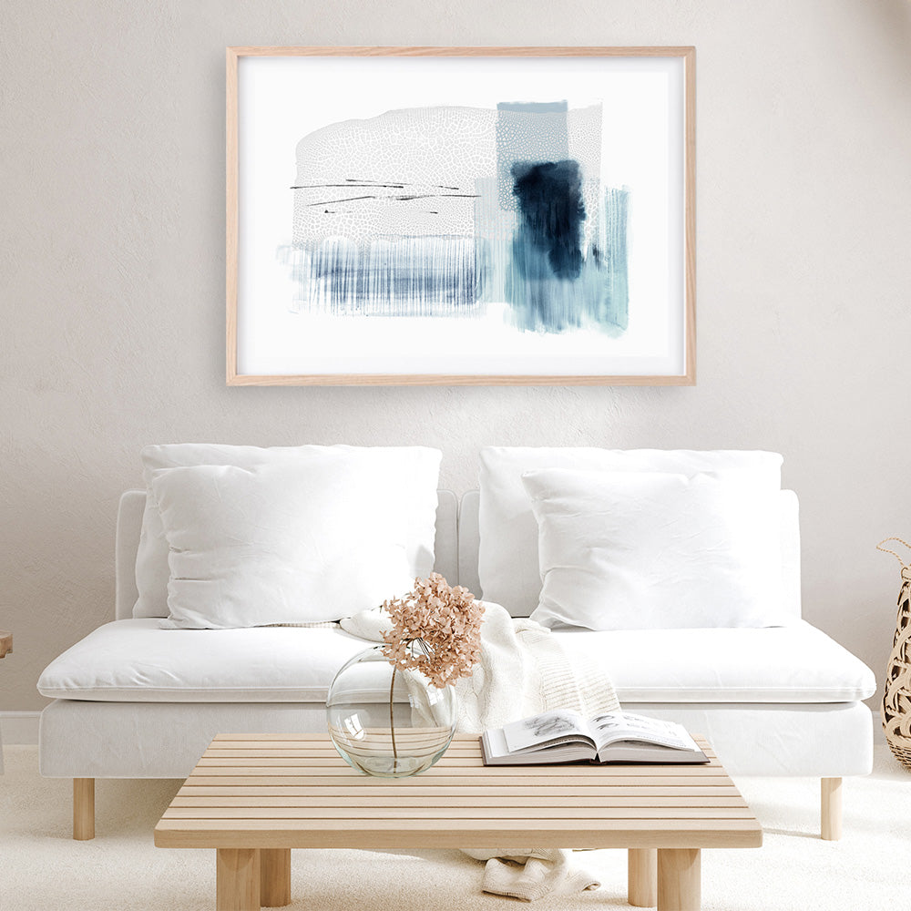 Shop Sheets of Blue I Art Print a painted abstract themed wall art print from The Print Emporium wall artwork collection - Buy Australian made fine art painting style poster and framed prints for the home and your interior decor room, TPE-PC-PI500-AP