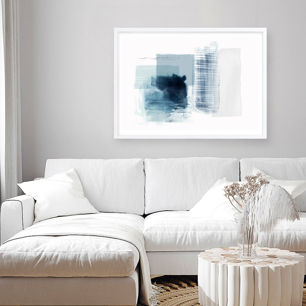 Shop Sheets of Blue II Art Print a painted abstract themed wall art print from The Print Emporium wall artwork collection - Buy Australian made fine art painting style poster and framed prints for the home and your interior decor room, TPE-PC-PI501-AP
