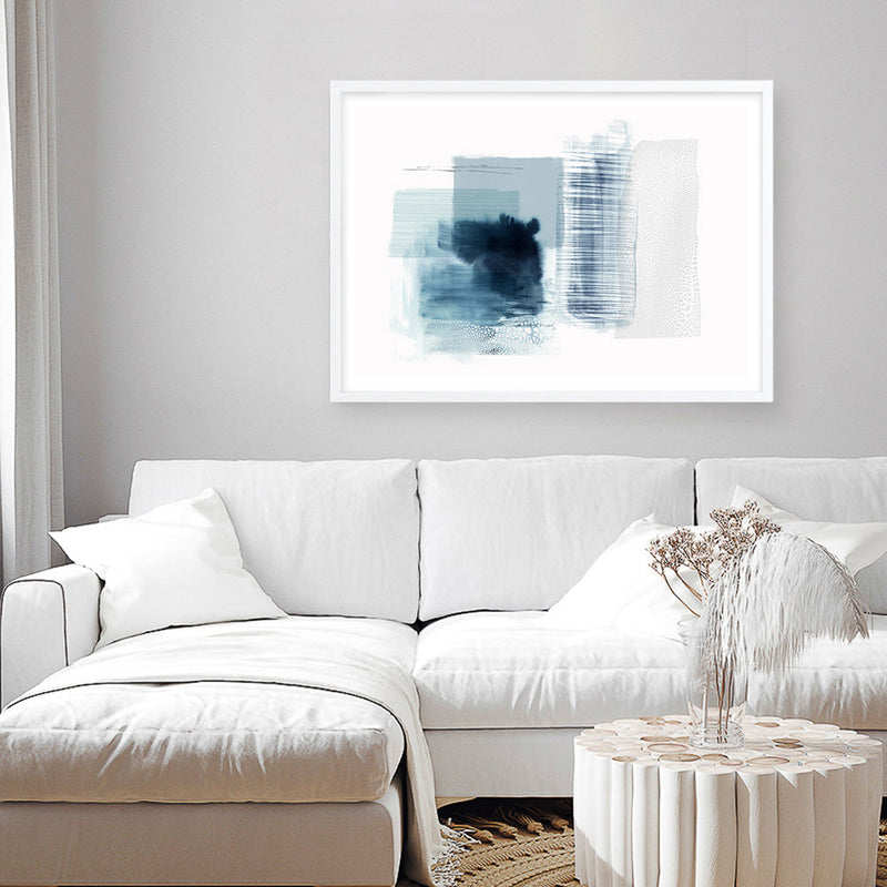 Shop Sheets of Blue II Art Print a painted abstract themed wall art print from The Print Emporium wall artwork collection - Buy Australian made fine art painting style poster and framed prints for the home and your interior decor room, TPE-PC-PI501-AP