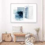 Shop Sheets of Blue II Canvas Print a painted abstract themed framed canvas wall art print from The Print Emporium artwork collection - Buy Australian made fine art painting style stretched canvas prints for the home and your interior decor space, TPE-PC-PI501-CA-35X46-NF