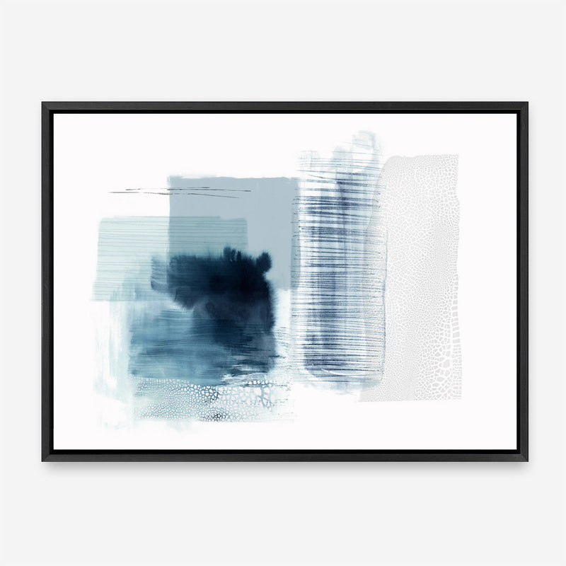 Shop Sheets of Blue II Canvas Print a painted abstract themed framed canvas wall art print from The Print Emporium artwork collection - Buy Australian made fine art painting style stretched canvas prints for the home and your interior decor space, TPE-PC-PI501-CA-35X46-NF