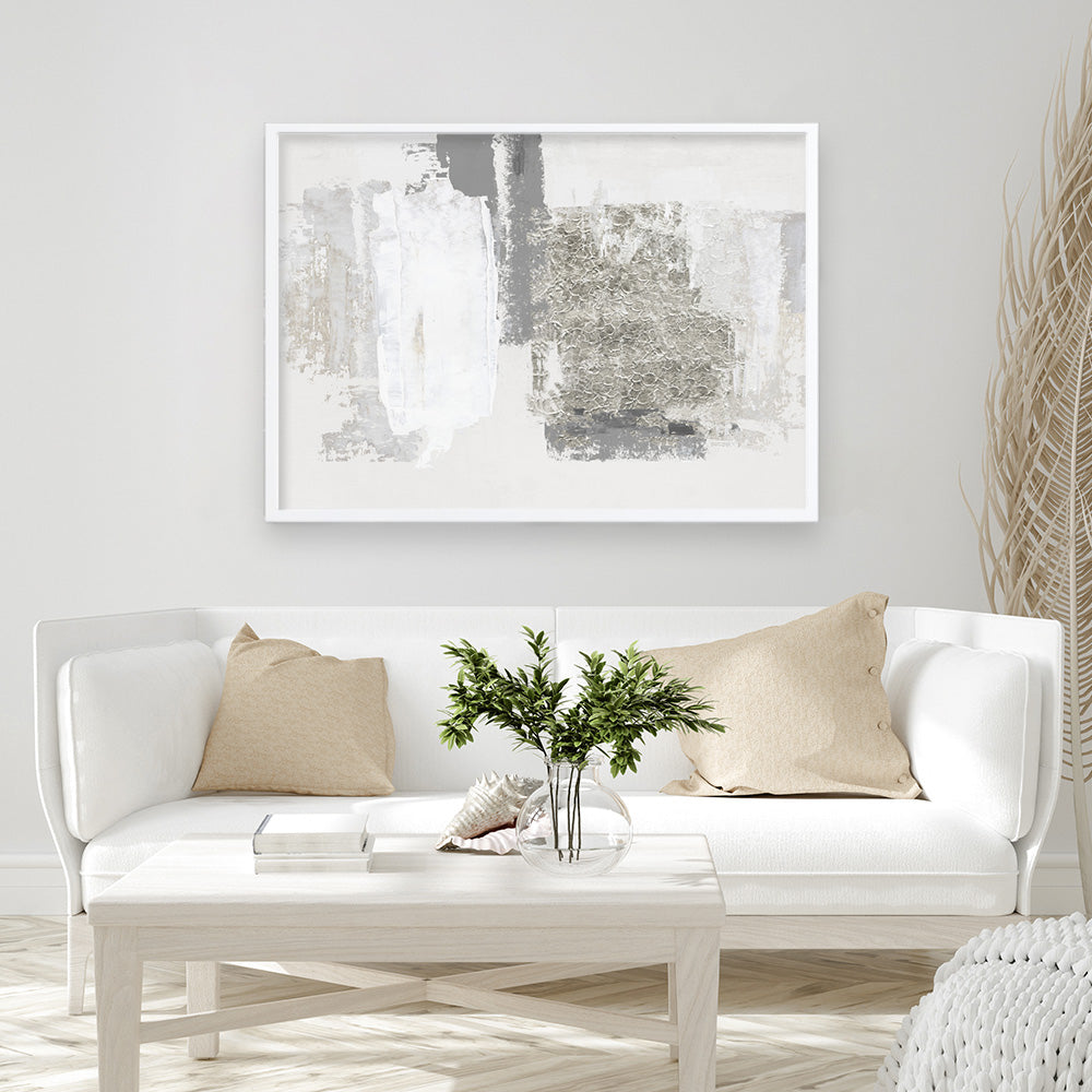 Shop Silver Slate Art Print a painted abstract themed wall art print from The Print Emporium wall artwork collection - Buy Australian made fine art painting style poster and framed prints for the home and your interior decor room, TPE-PC-PI540-AP