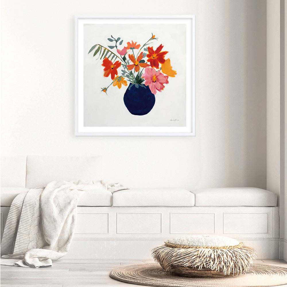 Shop Simplicity Bouquet II Leaves (Square) Art Print a floral themed painted wall art print from The Print Emporium wall artwork collection - Buy Australian made fine art painting style poster and framed prints for the home and your interior decor room