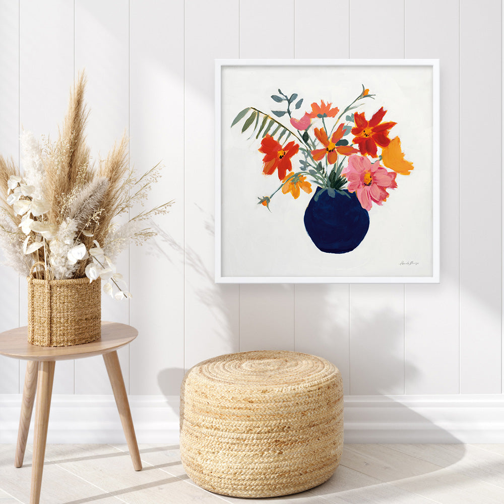 Shop Simplicity Bouquet II Leaves (Square) Art Print a floral themed painted wall art print from The Print Emporium wall artwork collection - Buy Australian made fine art painting style poster and framed prints for the home and your interior decor room