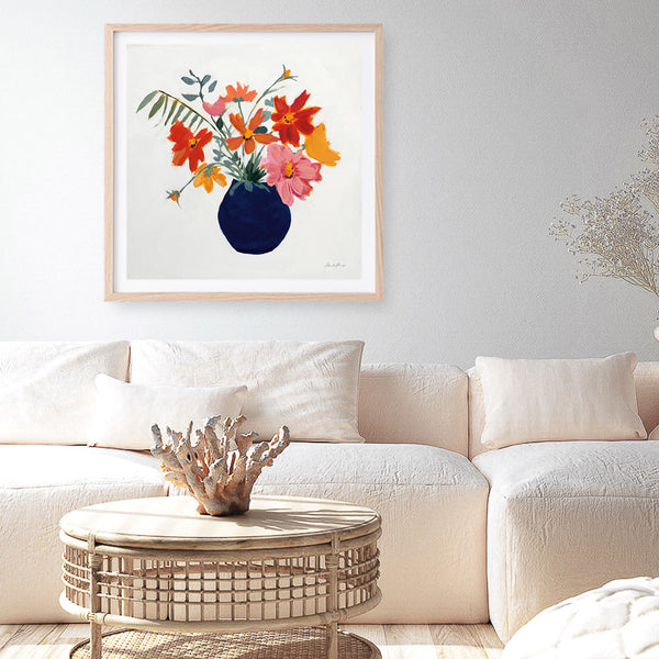 Shop Simplicity Bouquet II Leaves (Square) Art Print a floral themed painted wall art print from The Print Emporium wall artwork collection - Buy Australian made fine art painting style poster and framed prints for the home and your interior decor room