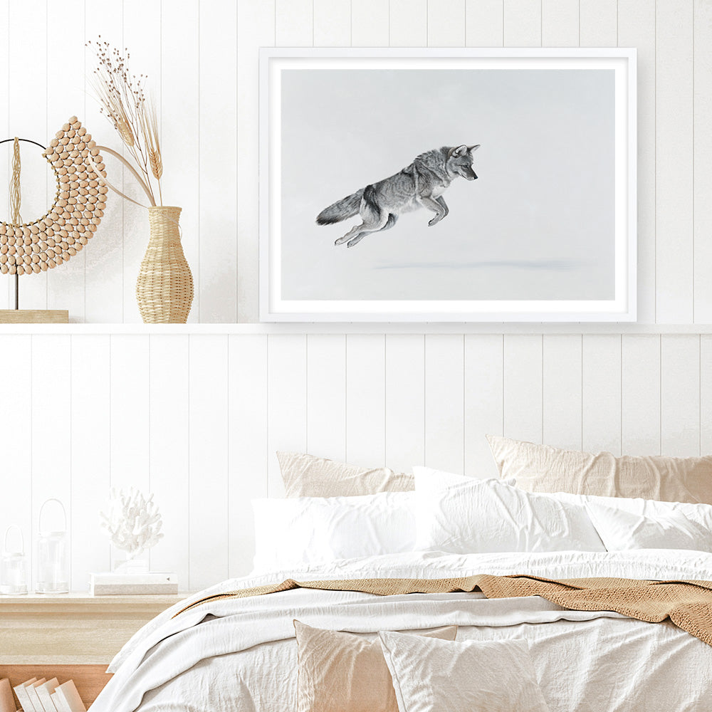 Shop Snow Fox Art Print a painted style wall art print from The Print Emporium wall artwork collection - Buy Australian made fine art painting style poster and framed prints for the home and your interior decor room, TPE-212-AP