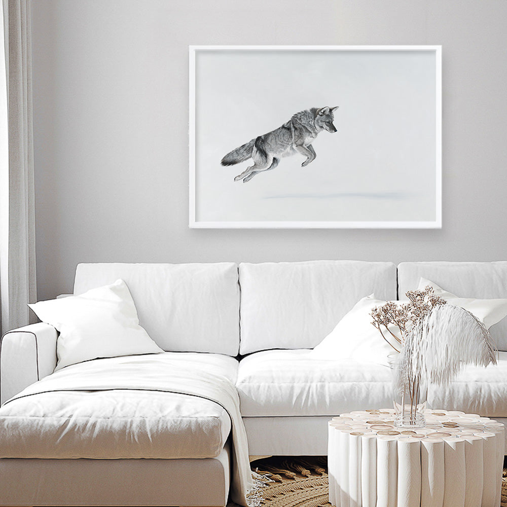 Shop Snow Fox Art Print a painted style wall art print from The Print Emporium wall artwork collection - Buy Australian made fine art painting style poster and framed prints for the home and your interior decor room, TPE-212-AP