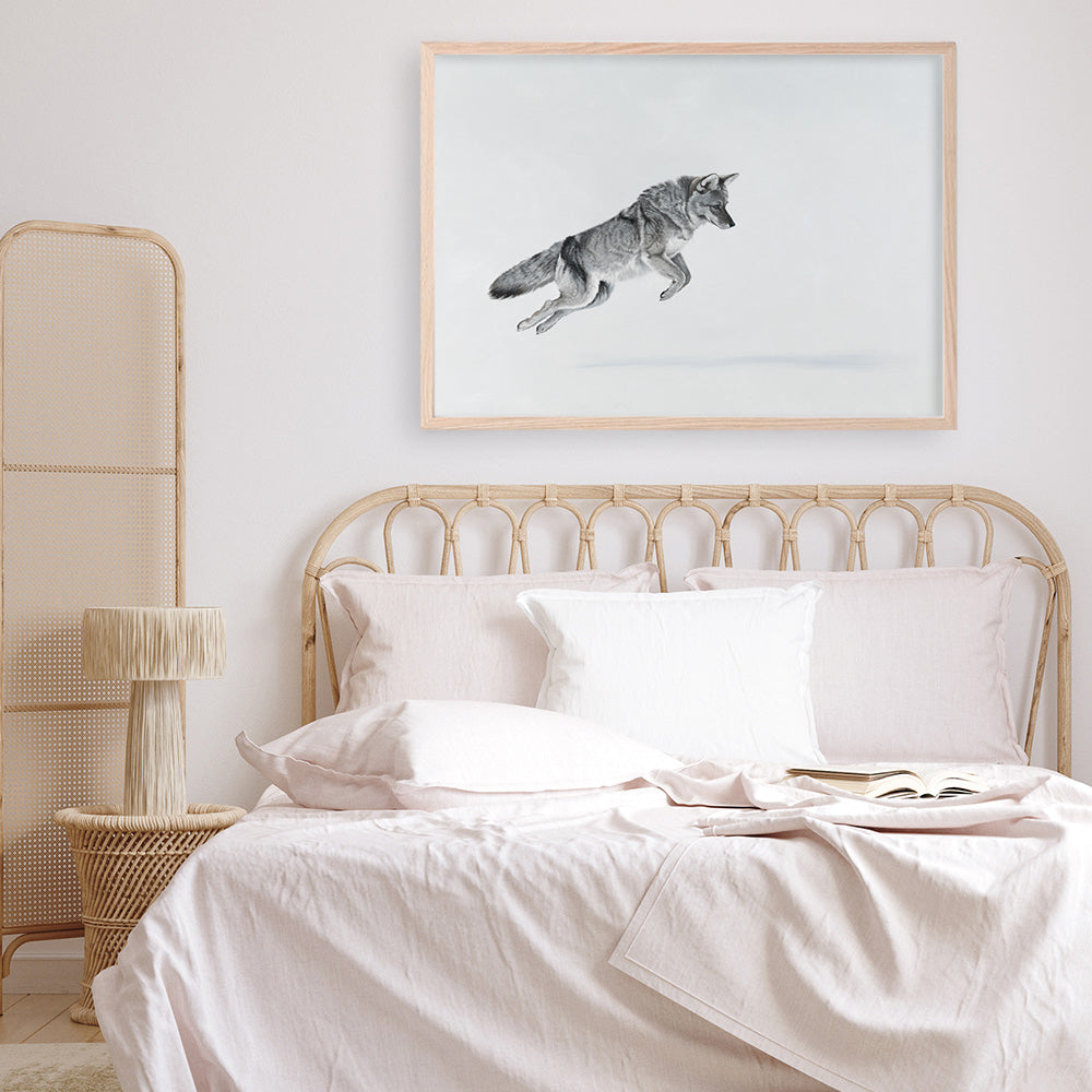 Shop Snow Fox Art Print a painted style wall art print from The Print Emporium wall artwork collection - Buy Australian made fine art painting style poster and framed prints for the home and your interior decor room, TPE-212-AP