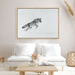 Shop Snow Fox Canvas Print a painted style framed canvas wall art print from The Print Emporium artwork collection - Buy Australian made fine art painting style stretched canvas prints for the home and your interior decor space, TPE-212-CA-35X46-NF