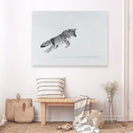 Shop Snow Fox Canvas Print a painted style framed canvas wall art print from The Print Emporium artwork collection - Buy Australian made fine art painting style stretched canvas prints for the home and your interior decor space, TPE-212-CA-35X46-NF