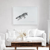 Shop Snow Fox Canvas Print a painted style framed canvas wall art print from The Print Emporium artwork collection - Buy Australian made fine art painting style stretched canvas prints for the home and your interior decor space, TPE-212-CA-35X46-NF