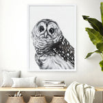 Shop Snow Owl Art Print a painted bird themed wall art print from The Print Emporium wall artwork collection - Buy Australian made fine art painting style poster and framed prints for the home and your interior decor room, TPE-176-AP