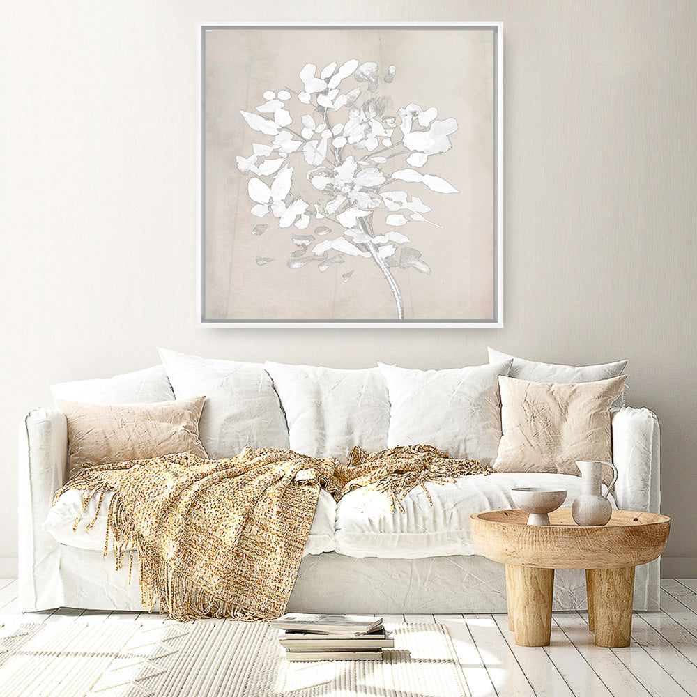 Shop Soft Bloom (Square) Canvas Print a painted floral themed abstract style framed canvas wall art print from The Print Emporium artwork collection - Buy Australian made fine art painting style stretched canvas prints for the home and your interior decor space, TPE-DH-319-CA-40X40-NF