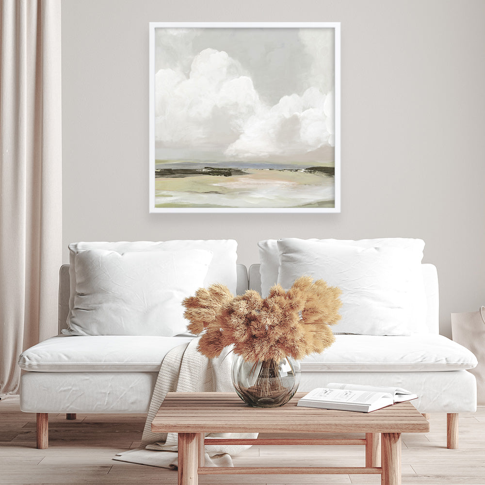 Shop Soft Clouds (Square) Art Print a painted abstract themed wall art print from The Print Emporium wall artwork collection - Buy Australian made fine art painting style poster and framed prints for the home and your interior decor room, TPE-PC-PW433-AP