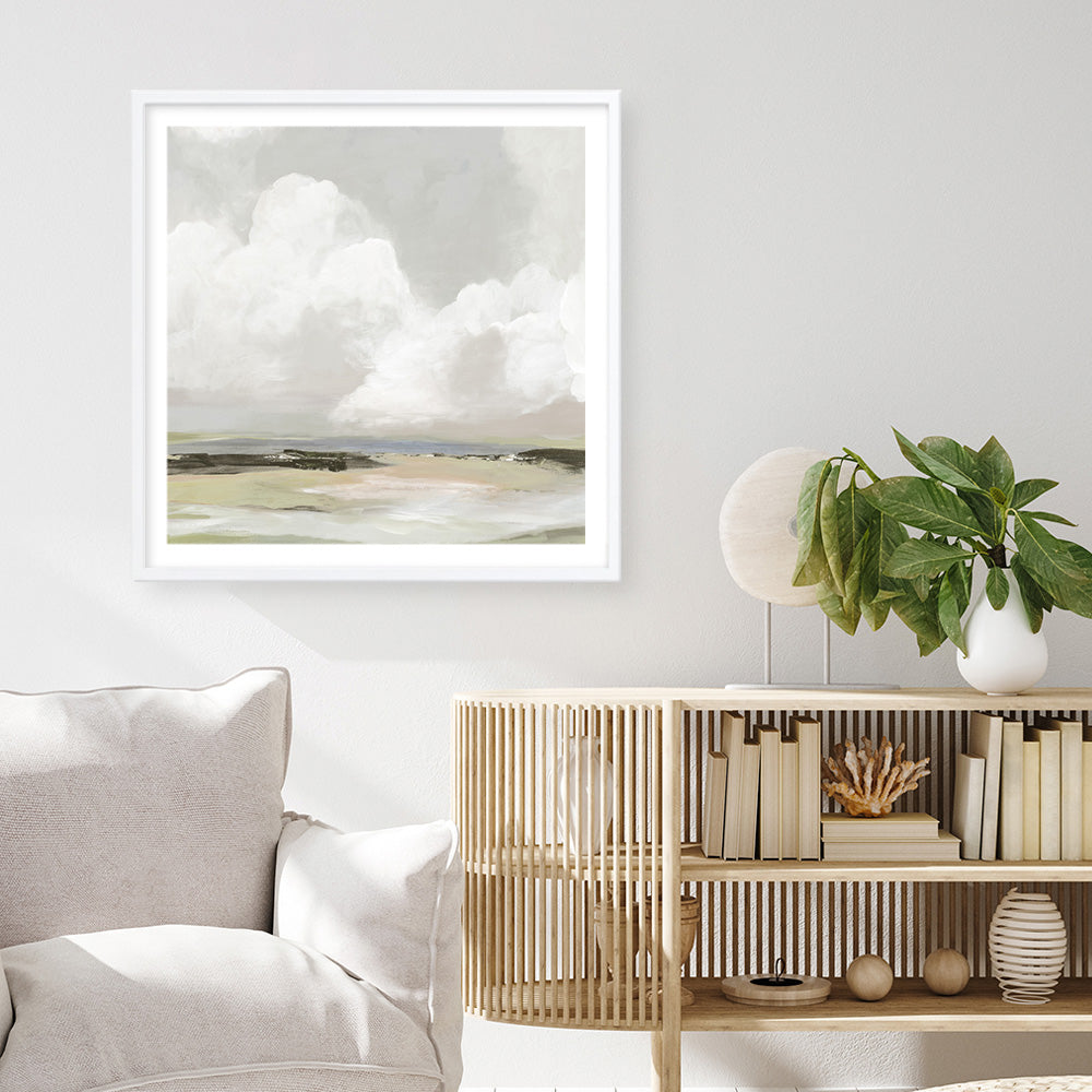 Shop Soft Clouds (Square) Art Print a painted abstract themed wall art print from The Print Emporium wall artwork collection - Buy Australian made fine art painting style poster and framed prints for the home and your interior decor room, TPE-PC-PW433-AP