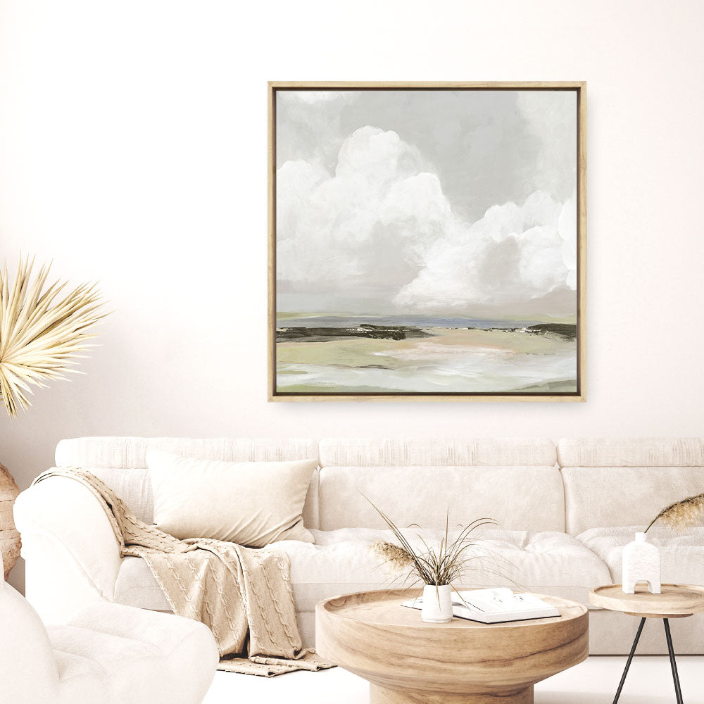 Shop Soft Clouds (Square) Canvas Print a painted abstract themed framed canvas wall art print from The Print Emporium artwork collection - Buy Australian made fine art painting style stretched canvas prints for the home and your interior decor space, TPE-PC-PW433-CA-40X40-NF