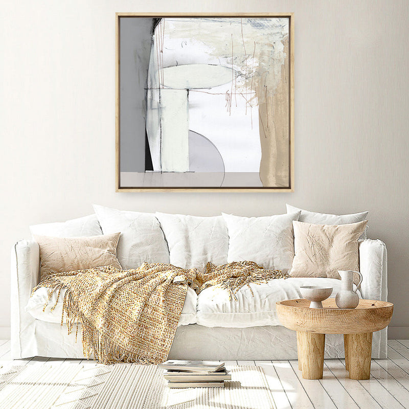 Shop Soft Neutral (Square) Canvas Print a painted abstract themed framed canvas wall art print from The Print Emporium artwork collection - Buy Australian made fine art painting style stretched canvas prints for the home and your interior decor space, TPE-DH-320-CA-40X40-NF