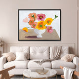 Shop Sorbet Poppies I Canvas Print a floral themed painted framed canvas wall art print from The Print Emporium artwork collection - Buy Australian made fine art painting style stretched canvas prints for the home and your interior decor space, TPE-WA-71780-CA-35X46-NF