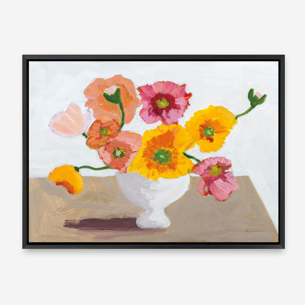 Shop Sorbet Poppies I Canvas Print a floral themed painted framed canvas wall art print from The Print Emporium artwork collection - Buy Australian made fine art painting style stretched canvas prints for the home and your interior decor space, TPE-WA-71780-CA-35X46-NF