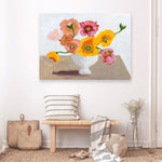 Shop Sorbet Poppies I Canvas Print a floral themed painted framed canvas wall art print from The Print Emporium artwork collection - Buy Australian made fine art painting style stretched canvas prints for the home and your interior decor space, TPE-WA-71780-CA-35X46-NF