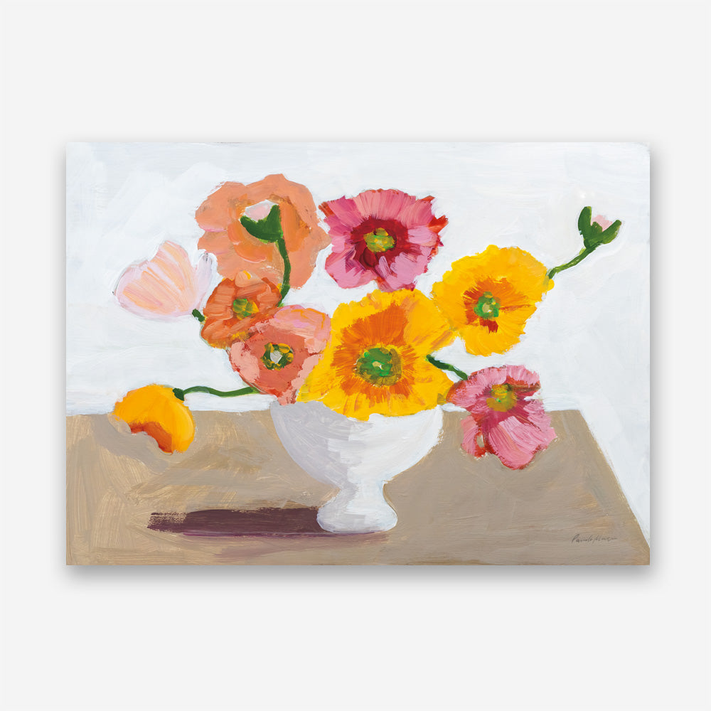 Shop Sorbet Poppies I Canvas Print a floral themed painted framed canvas wall art print from The Print Emporium artwork collection - Buy Australian made fine art painting style stretched canvas prints for the home and your interior decor space, TPE-WA-71780-CA-35X46-NF