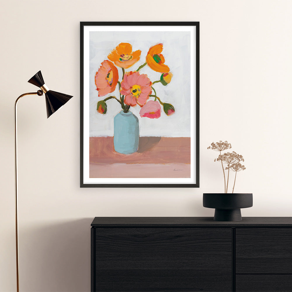 Shop Sorbet Poppies II Art Print a floral themed painted wall art print from The Print Emporium wall artwork collection - Buy Australian made fine art painting style poster and framed prints for the home and your interior decor room, TPE-WA-71781-AP