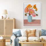 Shop Sorbet Poppies II Canvas Print a floral themed painted framed canvas wall art print from The Print Emporium artwork collection - Buy Australian made fine art painting style stretched canvas prints for the home and your interior decor space, TPE-WA-71781-CA-35X46-NF