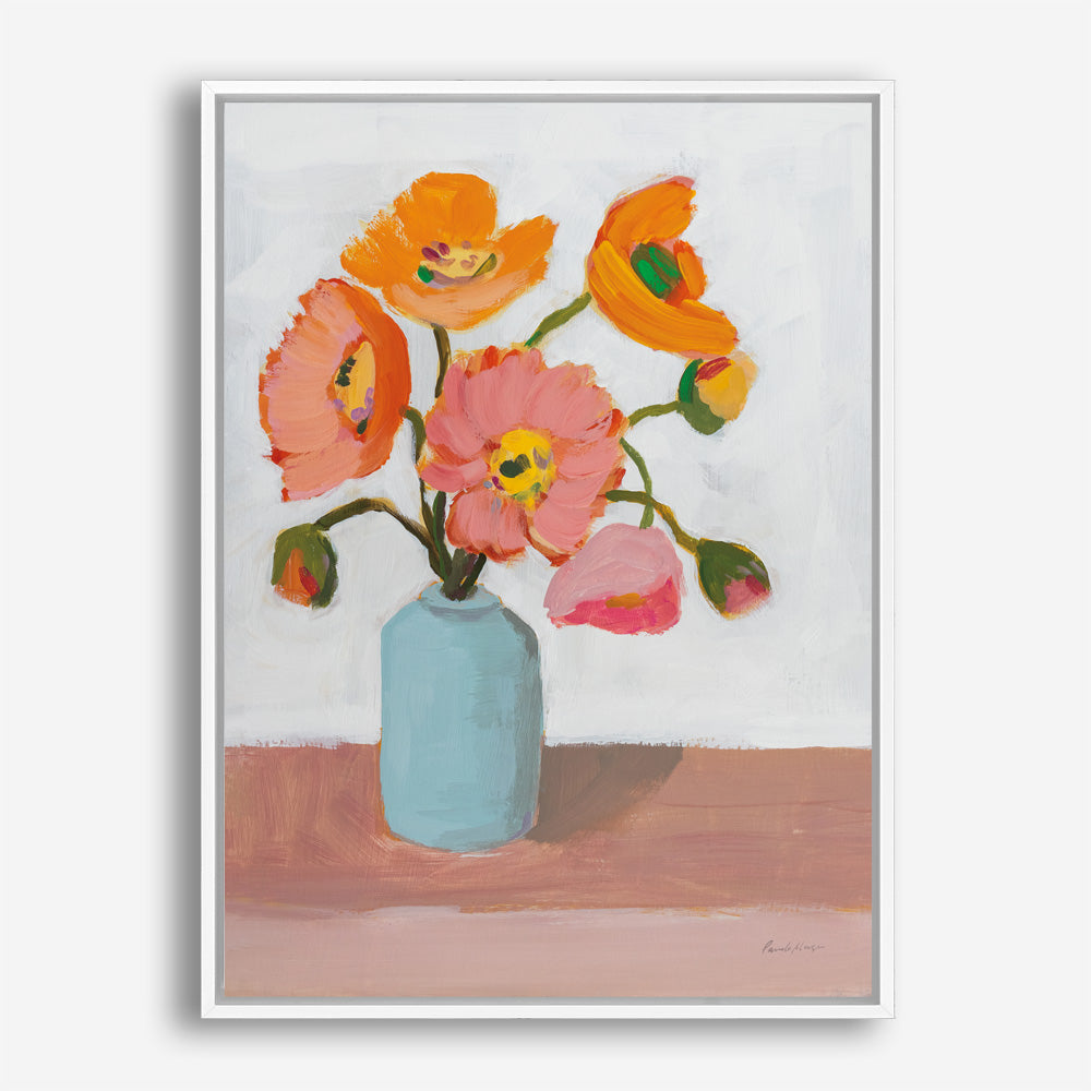 Shop Sorbet Poppies II Canvas Print a floral themed painted framed canvas wall art print from The Print Emporium artwork collection - Buy Australian made fine art painting style stretched canvas prints for the home and your interior decor space, TPE-WA-71781-CA-35X46-NF