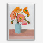 Shop Sorbet Poppies II Canvas Print a floral themed painted framed canvas wall art print from The Print Emporium artwork collection - Buy Australian made fine art painting style stretched canvas prints for the home and your interior decor space, TPE-WA-71781-CA-35X46-NF