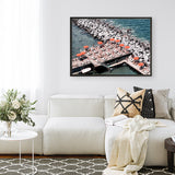 Shop Sorrento Orange Umbrellas I Photo Art Print a coastal themed photography wall art print from The Print Emporium wall artwork collection - Buy Australian made fine art poster and framed prints for the home and your interior decor, TPE-735-AP