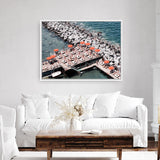 Shop Sorrento Orange Umbrellas Photo I Canvas Print a coastal themed photography framed stretched canvas print from The Print Emporium wall artwork collection - Buy Australian made prints for the home and your interior decor space, TPE-735-CA-35X46-NF