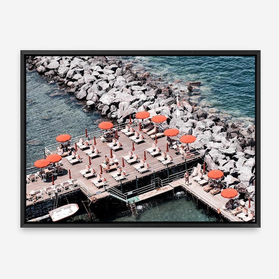 Shop Sorrento Orange Umbrellas Photo I Canvas Print a coastal themed photography framed stretched canvas print from The Print Emporium wall artwork collection - Buy Australian made prints for the home and your interior decor space, TPE-735-CA-35X46-NF