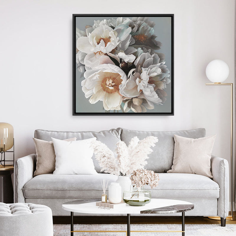 Shop Spring Bouquet II (Square) Canvas Print a floral themed painted framed canvas wall art print from The Print Emporium artwork collection - Buy Australian made fine art painting style stretched canvas prints for the home and your interior decor space, TPE-323-CA-40X40-NF