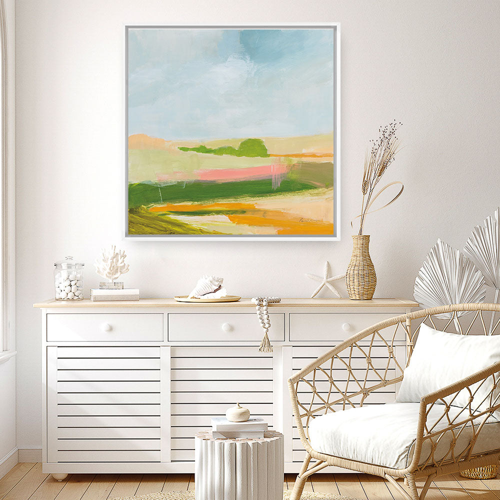 Shop Spring Green (Square) Canvas Print a painted style framed canvas wall art print from The Print Emporium artwork collection - Buy Australian made fine art painting style stretched canvas prints for the home and your interior decor space, TPE-WA-74474-CA-40X40-NF