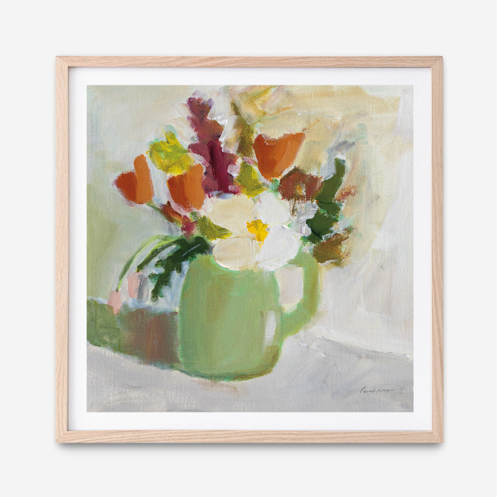 Shop Spring In A Green Pitcher (Square) Art Print a floral themed painted wall art print from The Print Emporium wall artwork collection - Buy Australian made fine art painting style poster and framed prints for the home and your interior decor room, TPE-WA-77775-AP