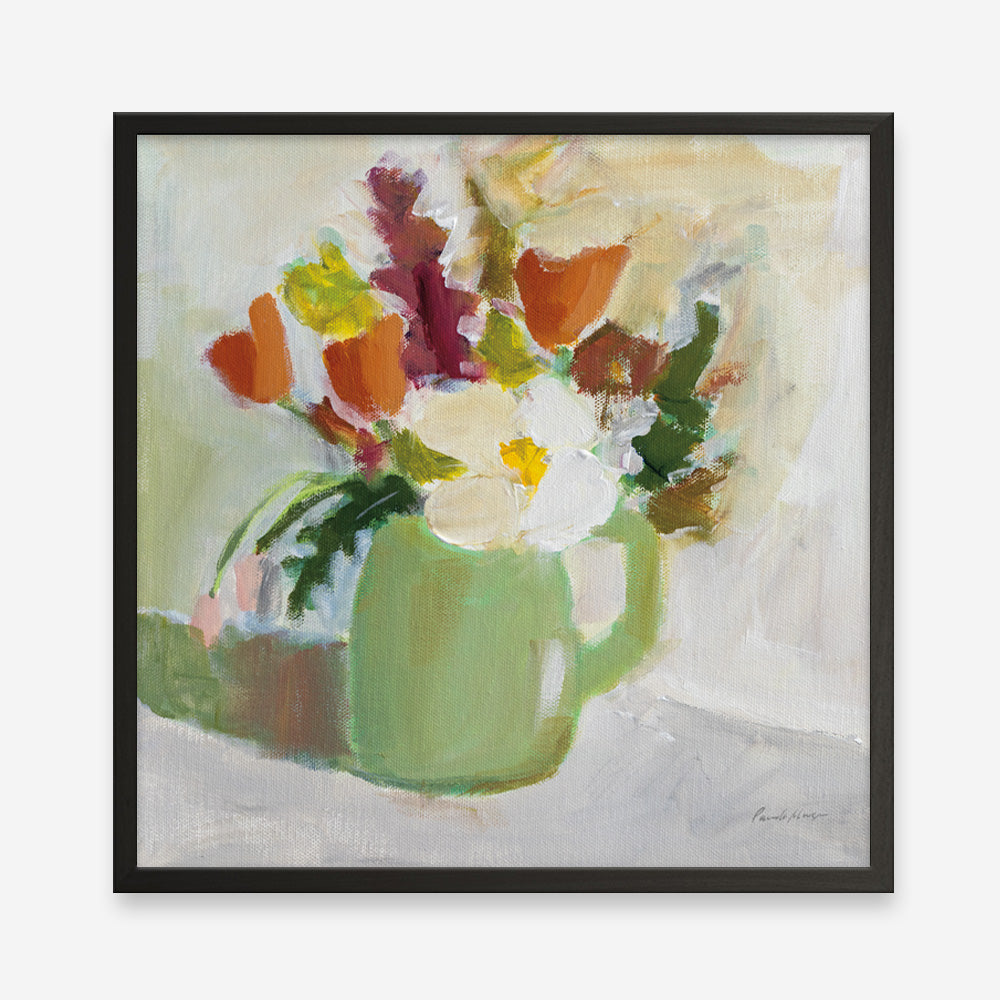 Shop Spring In A Green Pitcher (Square) Art Print a floral themed painted wall art print from The Print Emporium wall artwork collection - Buy Australian made fine art painting style poster and framed prints for the home and your interior decor room, TPE-WA-77775-AP