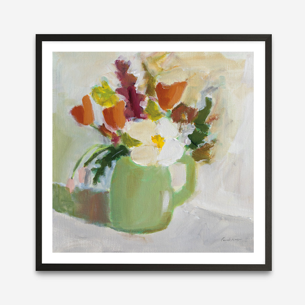 Shop Spring In A Green Pitcher (Square) Art Print a floral themed painted wall art print from The Print Emporium wall artwork collection - Buy Australian made fine art painting style poster and framed prints for the home and your interior decor room, TPE-WA-77775-AP