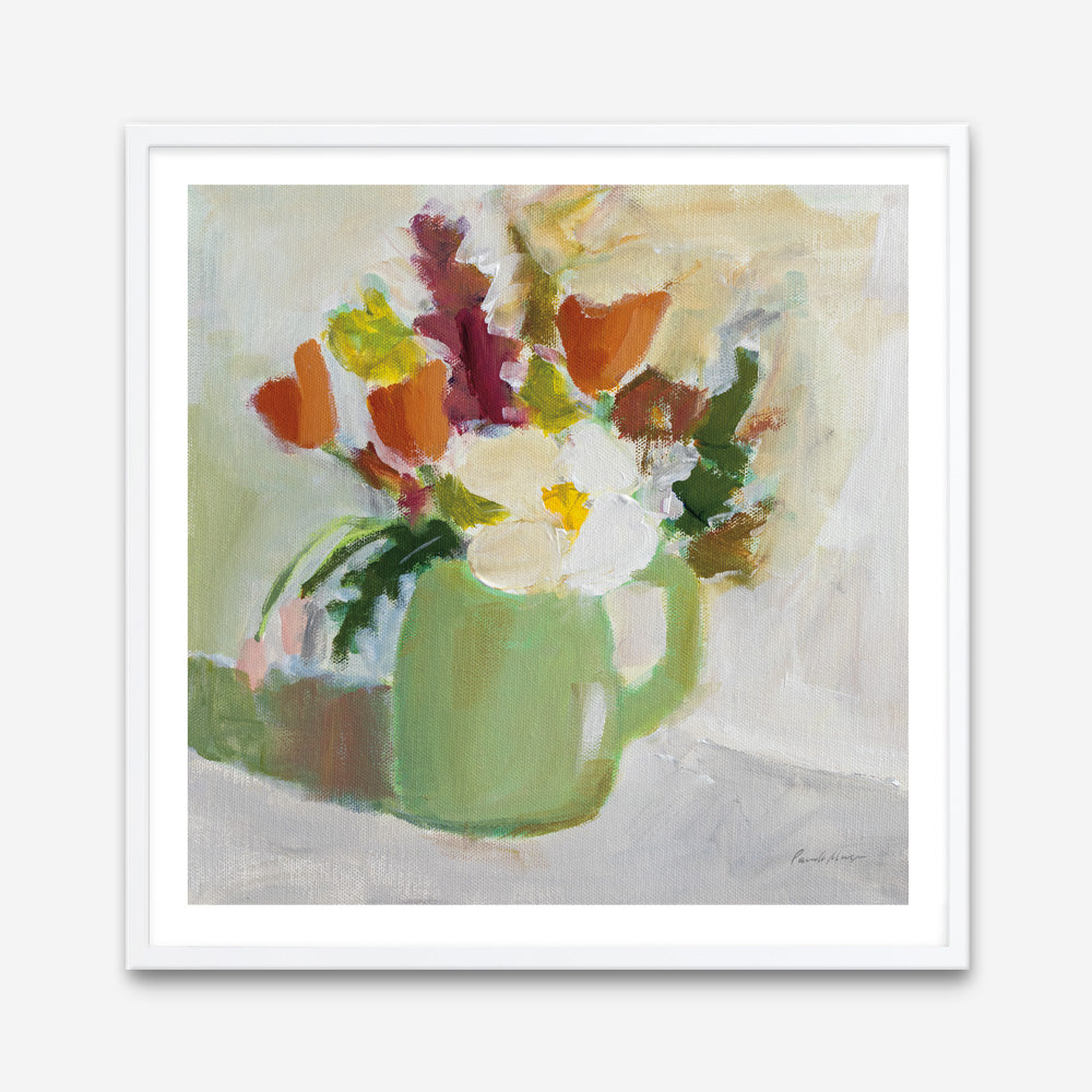 Shop Spring In A Green Pitcher (Square) Art Print a floral themed painted wall art print from The Print Emporium wall artwork collection - Buy Australian made fine art painting style poster and framed prints for the home and your interior decor room, TPE-WA-77775-AP