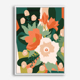 Shop Stained Glass Canvas Print a floral themed painted framed canvas wall art print from The Print Emporium artwork collection - Buy Australian made fine art painting style stretched canvas prints for the home and your interior decor space, TPE-WA-62575-CA-35X46-NF