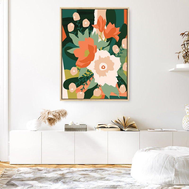 Shop Stained Glass Canvas Print a floral themed painted framed canvas wall art print from The Print Emporium artwork collection - Buy Australian made fine art painting style stretched canvas prints for the home and your interior decor space, TPE-WA-62575-CA-35X46-NF
