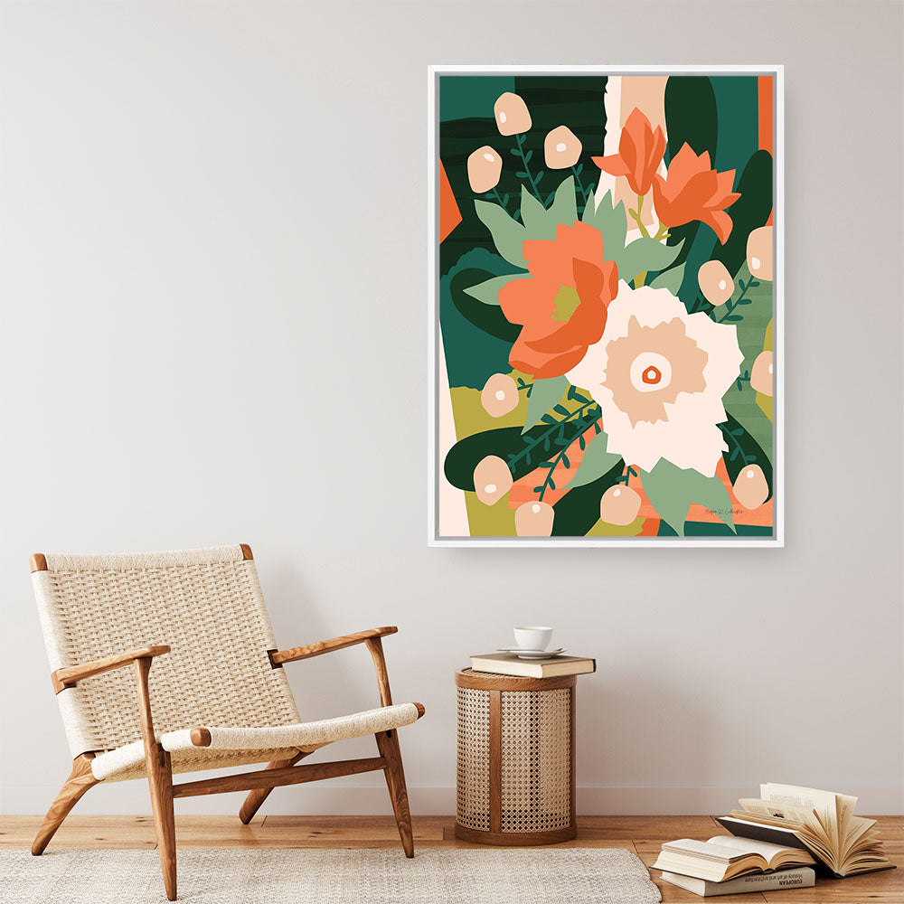 Shop Stained Glass Canvas Print a floral themed painted framed canvas wall art print from The Print Emporium artwork collection - Buy Australian made fine art painting style stretched canvas prints for the home and your interior decor space, TPE-WA-62575-CA-35X46-NF