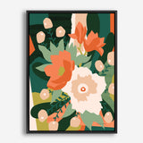 Shop Stained Glass Canvas Print a floral themed painted framed canvas wall art print from The Print Emporium artwork collection - Buy Australian made fine art painting style stretched canvas prints for the home and your interior decor space, TPE-WA-62575-CA-35X46-NF