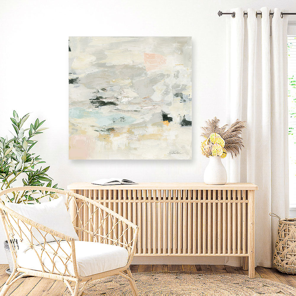 Shop Steps on Stones II Boho (Square) Canvas Print a painted abstract themed framed canvas wall art print from The Print Emporium artwork collection - Buy Australian made fine art painting style stretched canvas prints for the home and your interior decor space, TPE-WA-67877-CA-40X40-NF