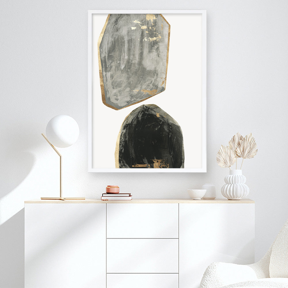 Shop Stones I Art Print a painted abstract themed wall art print from The Print Emporium wall artwork collection - Buy Australian made fine art painting style poster and framed prints for the home and your interior decor room, TPE-PC-RF441-AP
