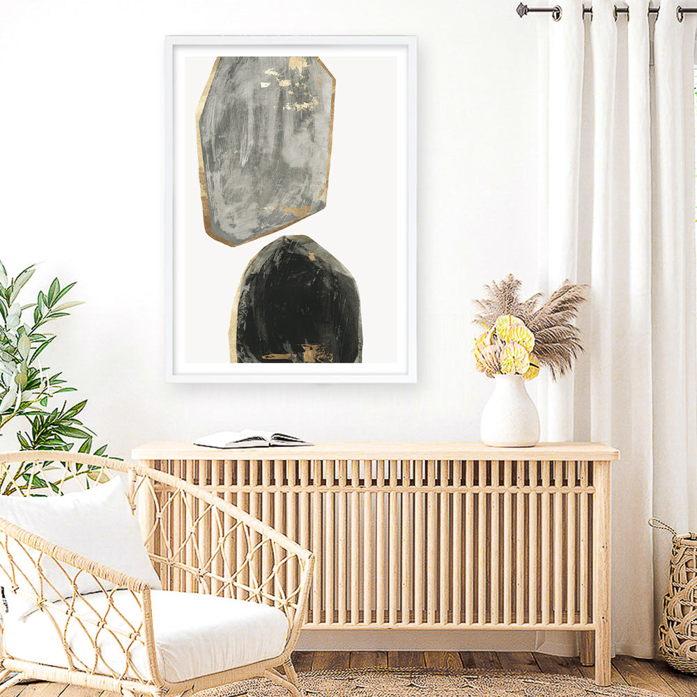 Shop Stones I Art Print a painted abstract themed wall art print from The Print Emporium wall artwork collection - Buy Australian made fine art painting style poster and framed prints for the home and your interior decor room, TPE-PC-RF441-AP