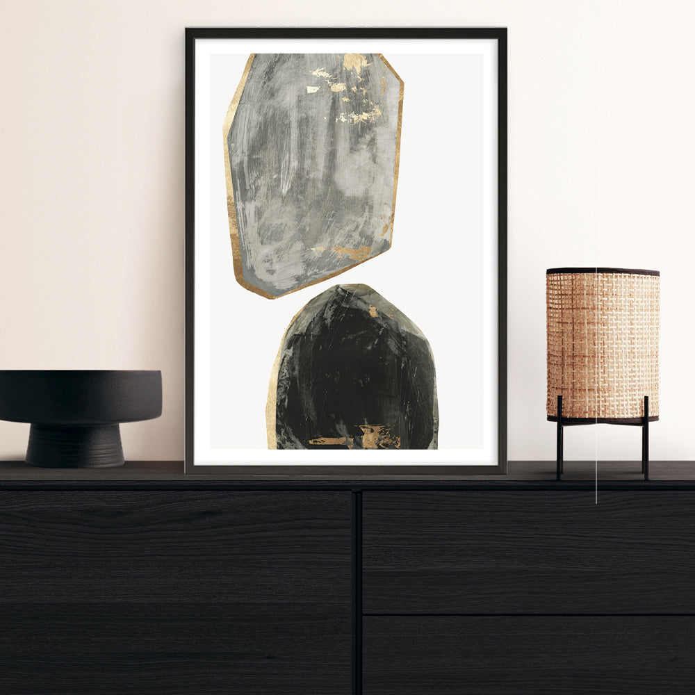 Shop Stones I Art Print a painted abstract themed wall art print from The Print Emporium wall artwork collection - Buy Australian made fine art painting style poster and framed prints for the home and your interior decor room, TPE-PC-RF441-AP